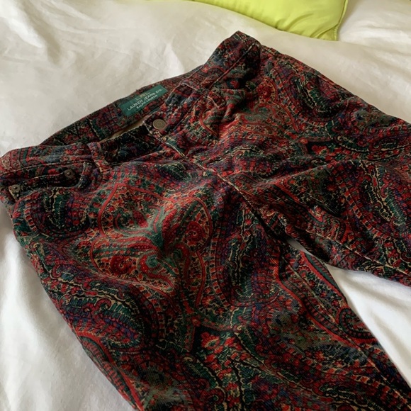 LRL LAUREN JEANS Paisley Corduroy Classic Straight Fit Jeans - Picture 8 of 8